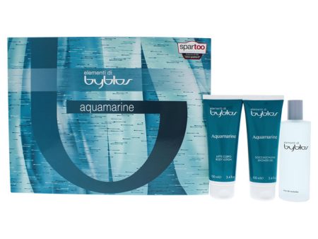 Byblos Elementi Di Aquamarine by Byblos for Women - 3 Pc Gift Set 4.0oz EDT Spray, 3.4oz Shower Gel, 3.4oz Body Lotion For Sale