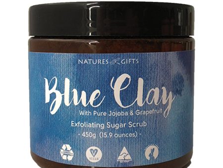 Clover Fields Natures Gifts Blue Clay with Jojoba & Grapefruit Exfoliating Sugar Scrub 450g Sale