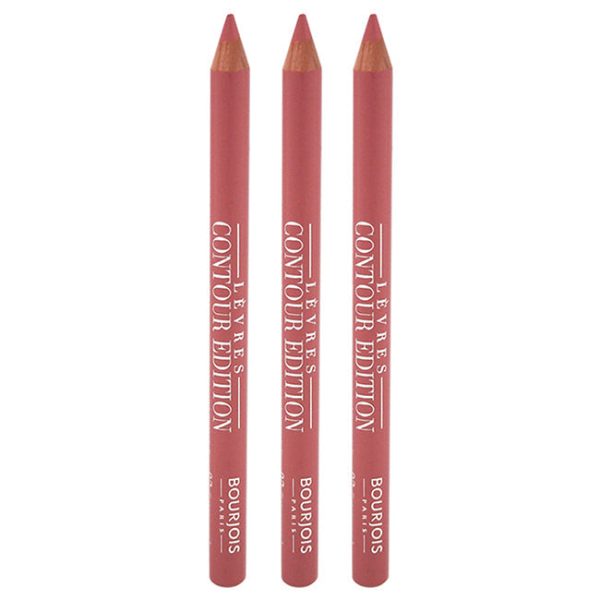 Bourjois Contour Edition Lip Liner - 02 Coton Candy by Bourjois for Women - 0.04 oz Lip Liner - Pack of 3 on Sale