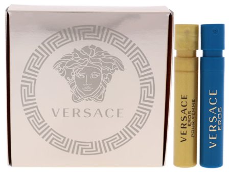 Versace Versace Eros by Versace for Unisex - 2 Pc Mini Gift Set 1ml Pour Femme EDP Spray, 1ml Pour Homme EDT Spray Discount