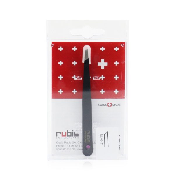 Rubis Tweezers Classic Swarovski - # Black With Emerald Swarovski Gem on Sale