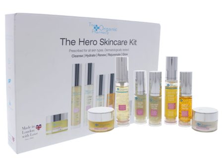 The Organic Pharmacy Hero Skin Care Kit by The Organic Pharmacy for Unisex - 7 Pc 0.3oz Carrot Butter Cleanser, 0.3oz Herbal Toner, 0.15oz Antioxidant Face Gel, 0.15oz Antioxidant Face Firming Serum, 0.3oz Double Rose Rejuvenating Face Cream, 0.15oz Colla Online Hot Sale