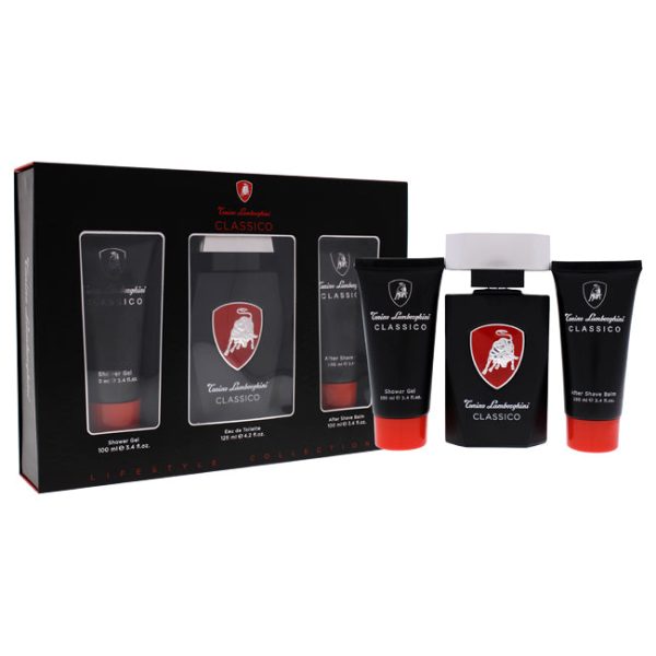 Tonino Lamborghini Classico by Tonino Lamborghini for Men - 3 Pc Gift Set 4.2oz EDT Spray, 3.4oz Shower Gel, 3.4oz After Shave Balm Online Sale