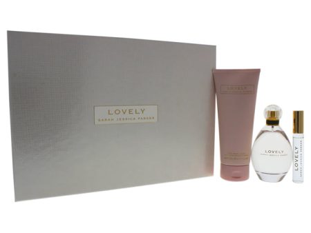 Sarah Jessica Parker Lovely by Sarah Jessica Parker for Women - 3 Pc Gift Set 3.4oz EDP Spray, 0.34oz EDP RollerBall, 6.7oz Body Lotion on Sale