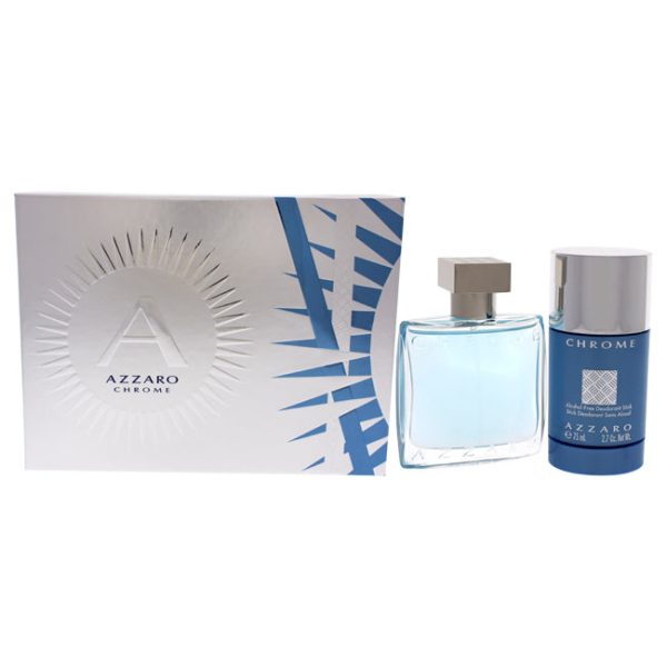 Azzaro Chrome by Azzaro for Men - 2 Pc Gift Set 1.5oz EDT Spray, 2.5oz Alcohol Free Deodorant Stick Online