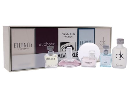 Calvin Klein Calvin Klein Deluxe Travel Collection by Calvin Klein for Women - 5 Pc Mini Gift Set 0.17oz Eternity EDP Spray, 0.13oz Euphoria EDP Spray, 0.17oz Ck Women EDP Spray, 0.17oz Eternity Air EDP Spray, 0.33oz Ck One EDT Spray Supply