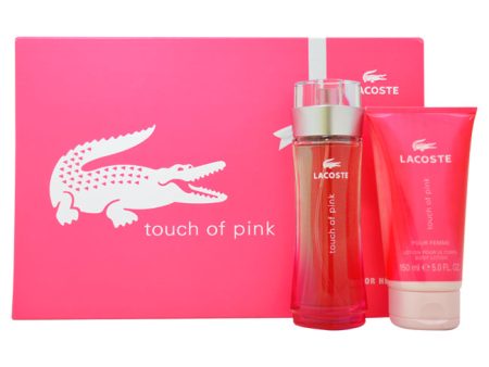 Lacoste Touch of Pink by Lacoste for Women - 2 Pc Gift Set 3oz EDT Spray, 5oz Body Lotion Online Sale