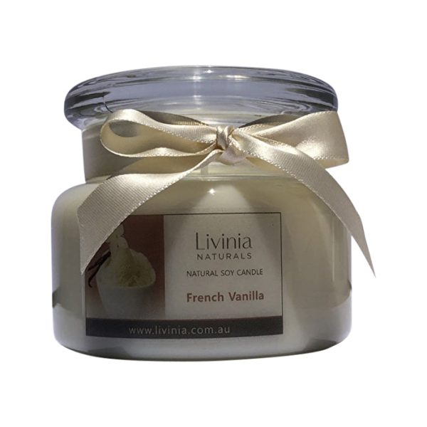 Livinia Natural Livinia Soy Candle Apothecary Jar French Vanilla Fragrance Oil Fashion