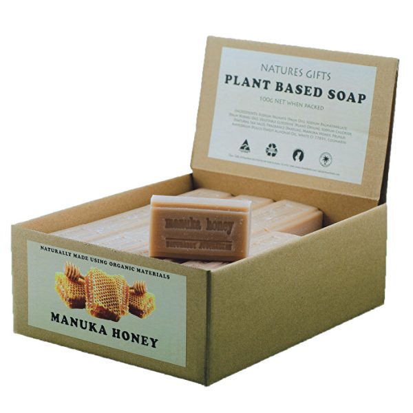 Clover Fields Natures Gifts Plant Based Soap Manuka Honey 100g x 36 Display on Sale