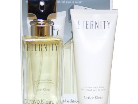 Calvin Klein Eternity by Calvin Klein for Women - 2 Pc Gift Set 3.4oz EDP Spray, 3.4oz Luxurious Body Lotion Fashion