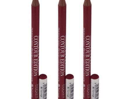 Bourjois Contour Edition Lip Liner - 06 Tout Rouge by Bourjois for Women - 0.04 oz Lip Liner - Pack of 3 Online now