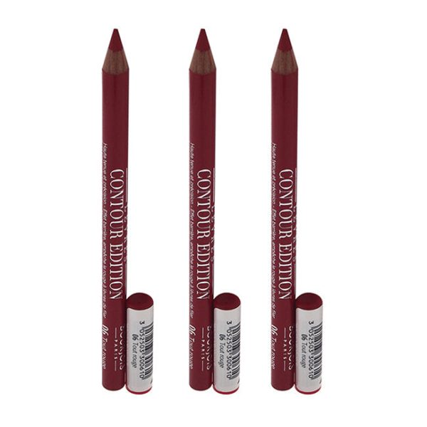 Bourjois Contour Edition Lip Liner - 06 Tout Rouge by Bourjois for Women - 0.04 oz Lip Liner - Pack of 3 Online now