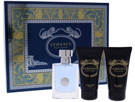 Versace Versace Pour Homme by Versace for Men - 3 Pc Gift Set 1.7oz EDT Spray, 1.7oz Hair and Body Shampoo, 1.7oz After Shave Balm Online now