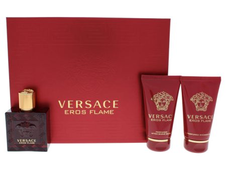 Versace Eros Flame by Versace for Men - 3 Pc Gift Set 1.7oz EDP Spray, 1.7oz Shower Gel, 1.7oz After Shave Balm For Discount