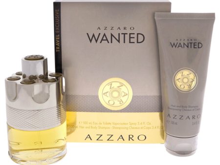 Azzaro Azzaro Wanted by Azzaro for Men - 2 Pc Gift Set 3.4oz EDT Spray, 3.4oz Hair and Body Shampoo Online now