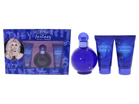 Britney Spears Midnight Fantasy by Britney Spears for Women - 3 Pc Gift Set 3.3oz EDP Spray, 1.7oz Bath & Shower Gel, 1.7oz Body Souffle Cheap