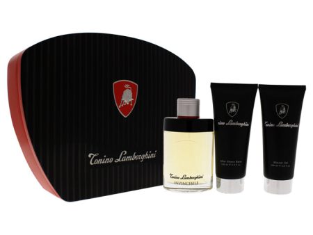 Tonino Lamborghini Invincibile by Tonino Lamborghini for Men - 3 Pc Gift Set 4.2oz EDT Spray, 5oz After Shave Balm, 5oz Shower Gel For Discount