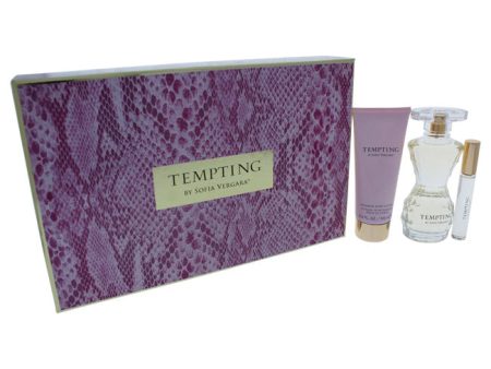 Sofia Vergara Tempting by Sofia Vergara for Women - 3 Pc Gift Set 3.4oz EDP Spray, 0.33oz EDP Rollerball, 3.4oz Body Lotion For Cheap