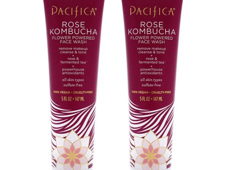 Pacifica Rose Kombucha Flower Powered Face Wash by Pacifica for Unisex - 5 oz Cleanser - Pack of 2 Online Hot Sale