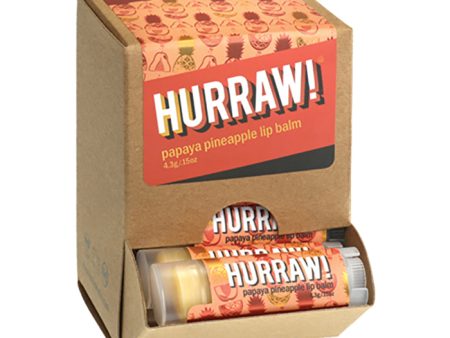 Hurraw! Lip Balm Papaya Pineapple 4.3g x 24 Display on Sale