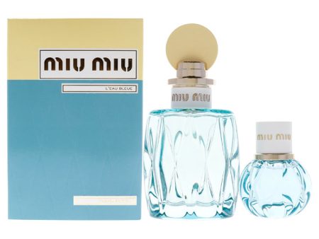 Miu Miu Leau Bleue by Miu Miu for Women - 2 Pc Gift Set 3.4oz EDP Spray, 0.67oz EDP Spray Online Sale