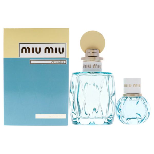 Miu Miu Leau Bleue by Miu Miu for Women - 2 Pc Gift Set 3.4oz EDP Spray, 0.67oz EDP Spray Online Sale