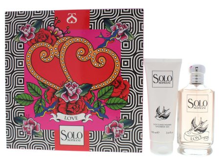 Luciano Soprani Solo Soprani Love by Luciano Soprani for Women - 2 Pc Gift Set 3.3oz EDT Spray, 3.4oz Shower Gel For Cheap