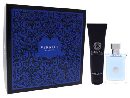 Versace Versace Pour Homme by Versace for Men - 2 Pc Gift Set 3.4oz EDT Spray, 5.0oz Hair and Body Shampoo Sale