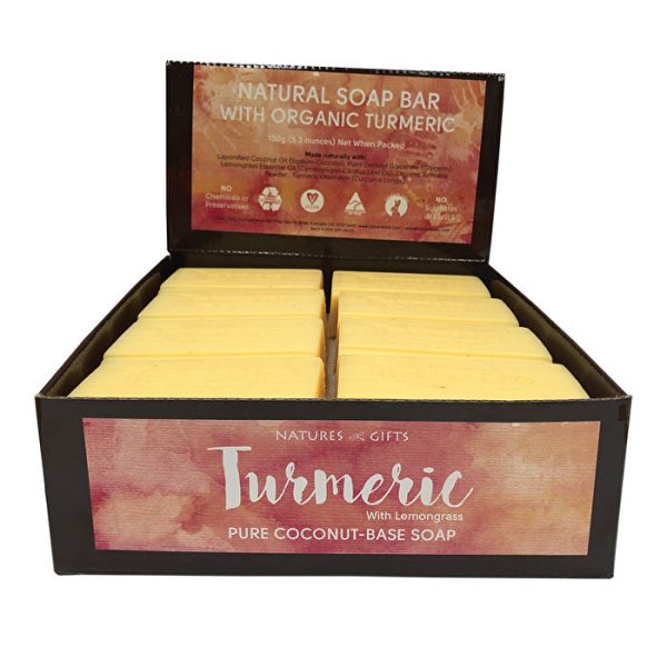 Clover Fields Natures Gifts Turmeric with Lemongrass Coconut-Base Soap 150g x 16 Display Sale