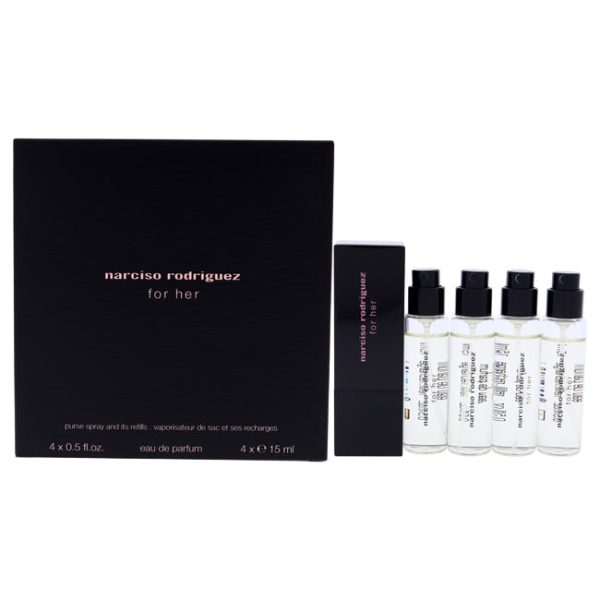 Narciso Rodriguez Narciso Rodriguez Miniature Set by Narciso Rodriguez for Women - 5 Pc Mini Gift Set 4 x 0.5oz EDP Spray (Refills), Purse Spray on Sale