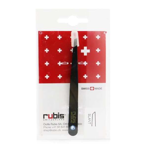 Rubis Tweezers Classic Swarovski - # Black With Sapphire Swarovski Gem on Sale