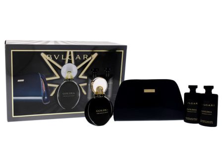 Bvlgari Goldea The Roman Night by Bvlgari for Women - 4 Pc Gift Set 2.5oz EDP Sensual Spray, 2.5oz Perfumed Body Lotion, 2.5oz Perfumed Bath and Shower Gel, Beauty Pouch Online now