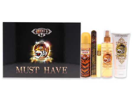 Cuba Cuba Must Have Tiger by Cuba for Women - 5 Pc Gift Set 3.3oz EDP Spray, 1.17oz EDP Spray, 0.5oz EDP Spray, 6.6oz Body Spray, 6.6oz Body Splash Online Hot Sale