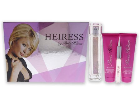 Paris Hilton Heiress by Paris Hilton for Women - 4 Pc Gift Set 3.4oz EDP Spray, 0.34oz EDP Roll-On, 3oz Body Lotion, 3oz Bath and Shower Gel Fashion