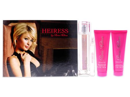 Paris Hilton Heiress by Paris Hilton for Women - 4 Pc Gift Set 3.4oz EDP Spray, 0.34oz EDP Spray, 3oz Body Lotion, 3oz Bath & Shower Gel Hot on Sale