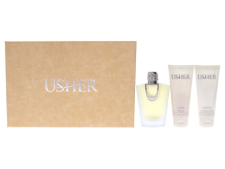 Usher Usher by Usher for Women - 3 Pc Gift Set 3.4oz EDP Spray, 3.4oz Moisture Body Lotion, 3.4oz Lather Body Wash Sale