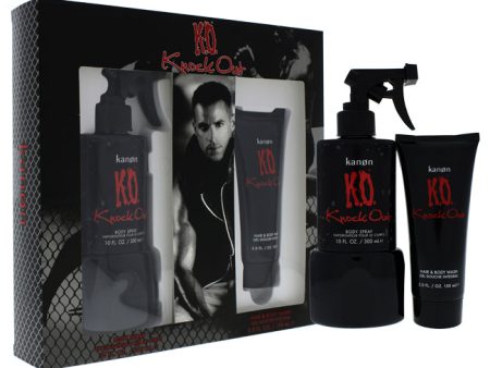 Kanon K.O. Knock Out by Kanon for Men - 2 Pc Gift Set 10oz Body Spray, 5oz Hair and Body Wash For Cheap