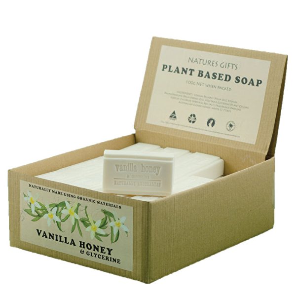 Clover Fields Natures Gifts Plant Based Soap Vanilla Honey & Glycerine 100g x36 Display Online