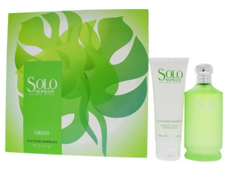 Luciano Soprani Solo Soprani Green by Luciano Soprani for Unisex - 2 Pc Gift Set 3.3oz EDT Spray, 3.4oz Shower Gel on Sale