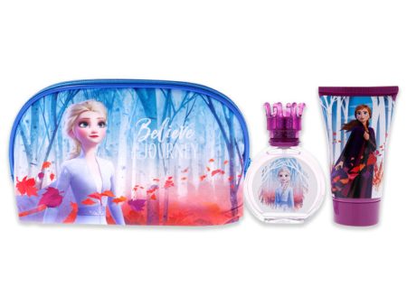 Disney Frozen II by Disney for Women - 3 Pc Gift Set 1.7oz EDT Spray, 3.4oz Shower Gel, Toiletry Bag Online Hot Sale