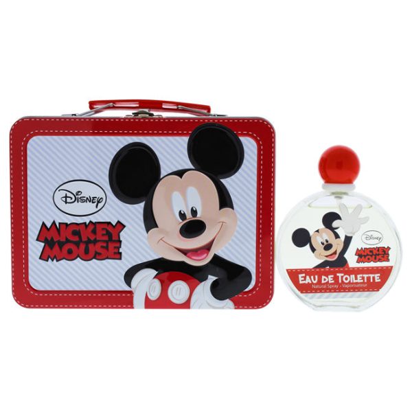 Disney Mickey Mouse by Disney for Kids - 2 Pc Gift Set 3.4oz EDT Spray, Metallic Box on Sale