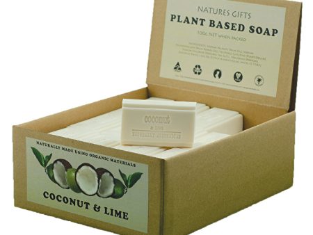 Clover Fields Natures Gifts Plant Based Soap Coconut & Lime 100g x 36 Display For Cheap