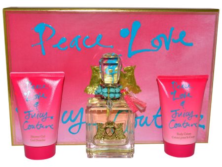 Juicy Couture Peace Love & Juicy Couture by Juicy Couture for Women - 3 Pc Gift Set 3.4oz EDP Spray, 4.2oz Shower Gel, 4.2oz Body Creme Online Hot Sale