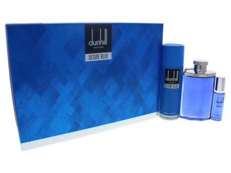 Alfred Dunhill Desire Blue by Alfred Dunhill for Men - 3 Pc Gift Set 3.4oz EDT Spray, 1oz EDT Spray, 6.6oz Body Spray For Cheap