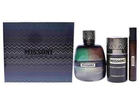 Missoni Missoni by Missoni for Men - 3 Pc Gift Set 3.4oz EDP Spray, 0.33oz EDP Spray, 2.5oz Deodorant Stick Online now