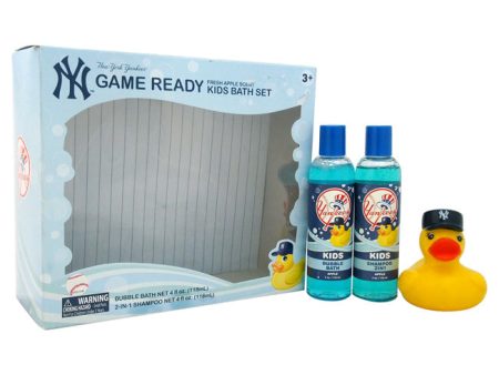 New York New York Yankees Game Ready Kids Bath Set by New York for Kids - 3 Pc Gift Set 4 oz Bubble Bath, 4oz 2-In-1 Shampoo, Rubber Ducky Fashion