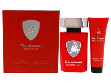 Tonino Lamborghini Lamborghini Sportivo by Tonino Lamborghini for Men - 2 Pc Gift Set 4.2oz EDT Spray, 3.0oz After Shave Balm Online Sale