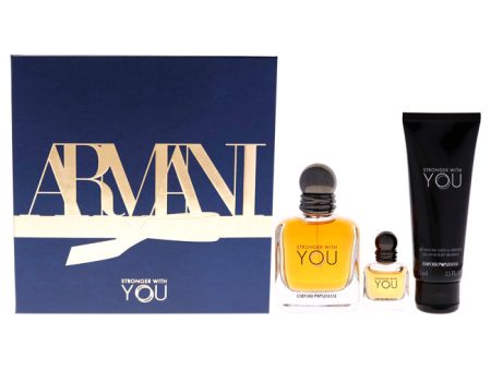 Giorgio Armani Emporio Armani Stronger With You by Giorgio Armani for Men - 3 Pc Gift Set 1.7oz EDT Spray, 0.25 EDT Splash, 2.5oz All Over Body Shampoo Discount