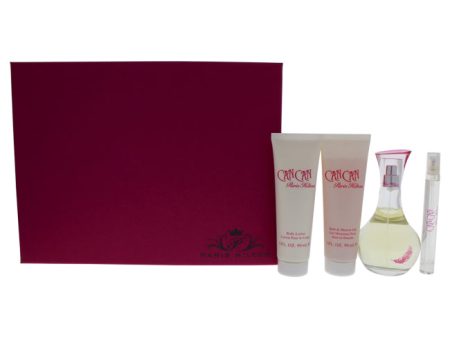 Paris Hilton Can Can by Paris Hilton for Women - 4 Pc Gift Set 3.4oz EDP Spray, 0.34oz EDP Spray, 3oz Body Lotion, 3oz Bath and Shower Gel Supply