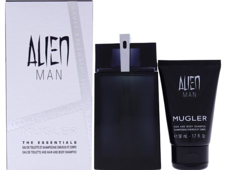 Thierry Mugler Alien Man by Thierry Mugler for Men - 2 Pc Gift Set 3.4 oz EDT Spray, 1.7oz Hair and Body Shampoo Supply